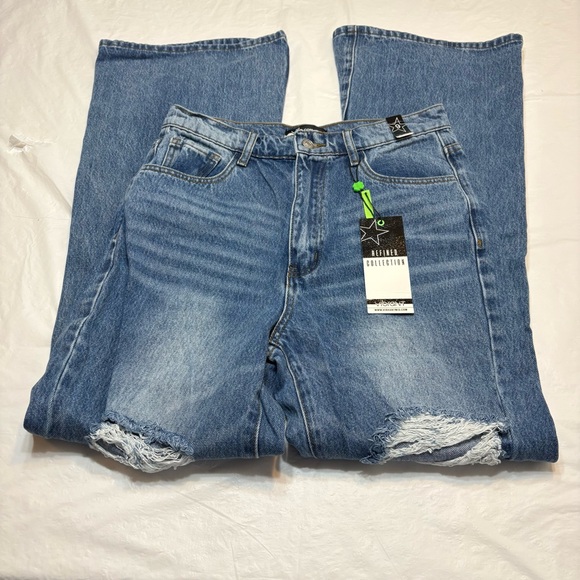 Vibrant M.I.U. High Rise Distressed Baggy Boyfriend Jeans Women’s 9 28 New - Picture 1 of 10